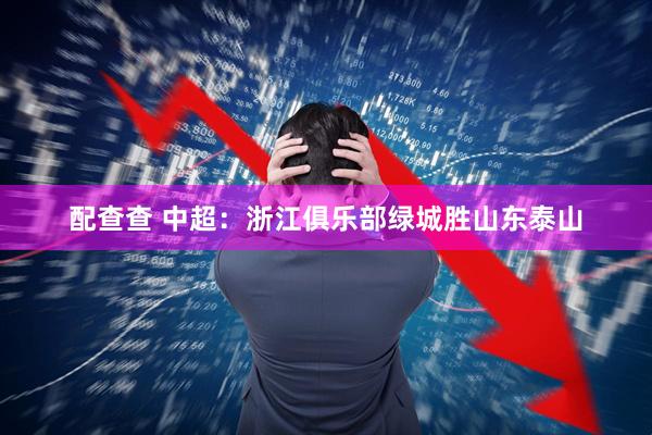 配查查 中超：浙江俱乐部绿城胜山东泰山
